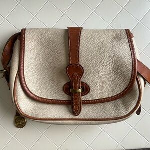 Vintage 90s Dooney & Burnet Cream and Brown Crossbody